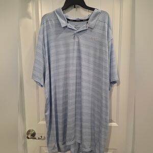 Nike Men's Light Blue Patterned Polo Shirt